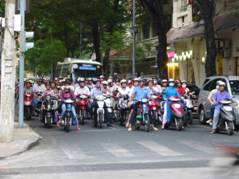 夕方のバイク渋滞