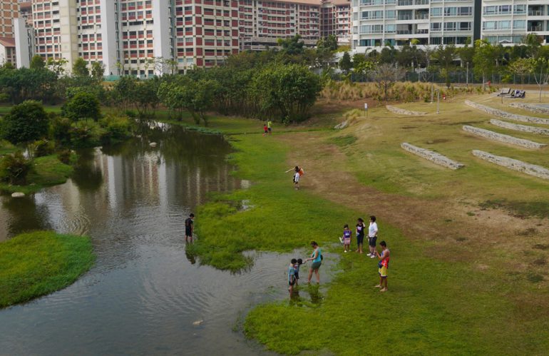 シンガポールで初期に携わった都市河川改修プロジェクト、ビシャンパークの風景（筆者撮影）
